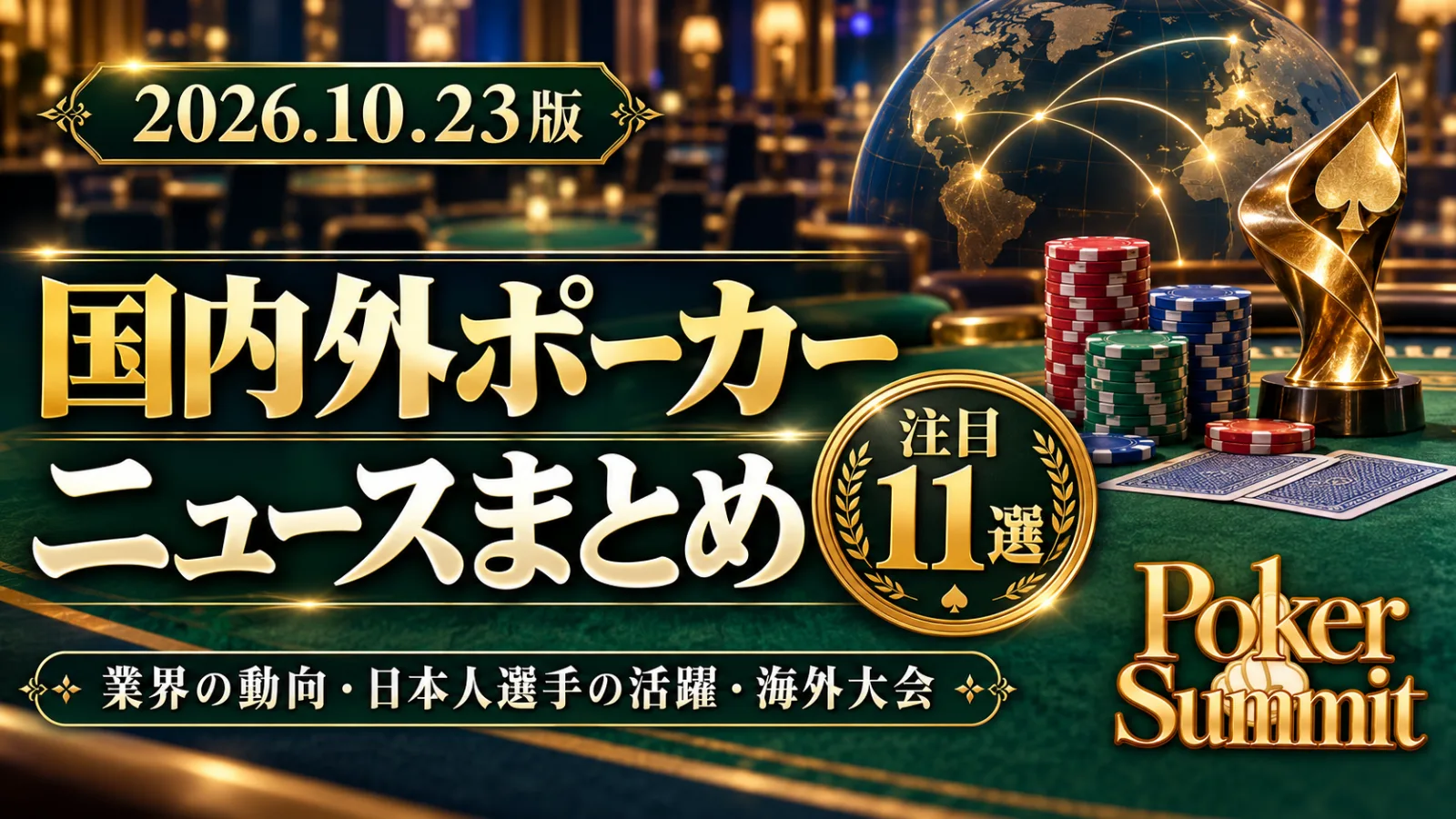 2026年10月23日版 国内外ポーカーニュースまとめ